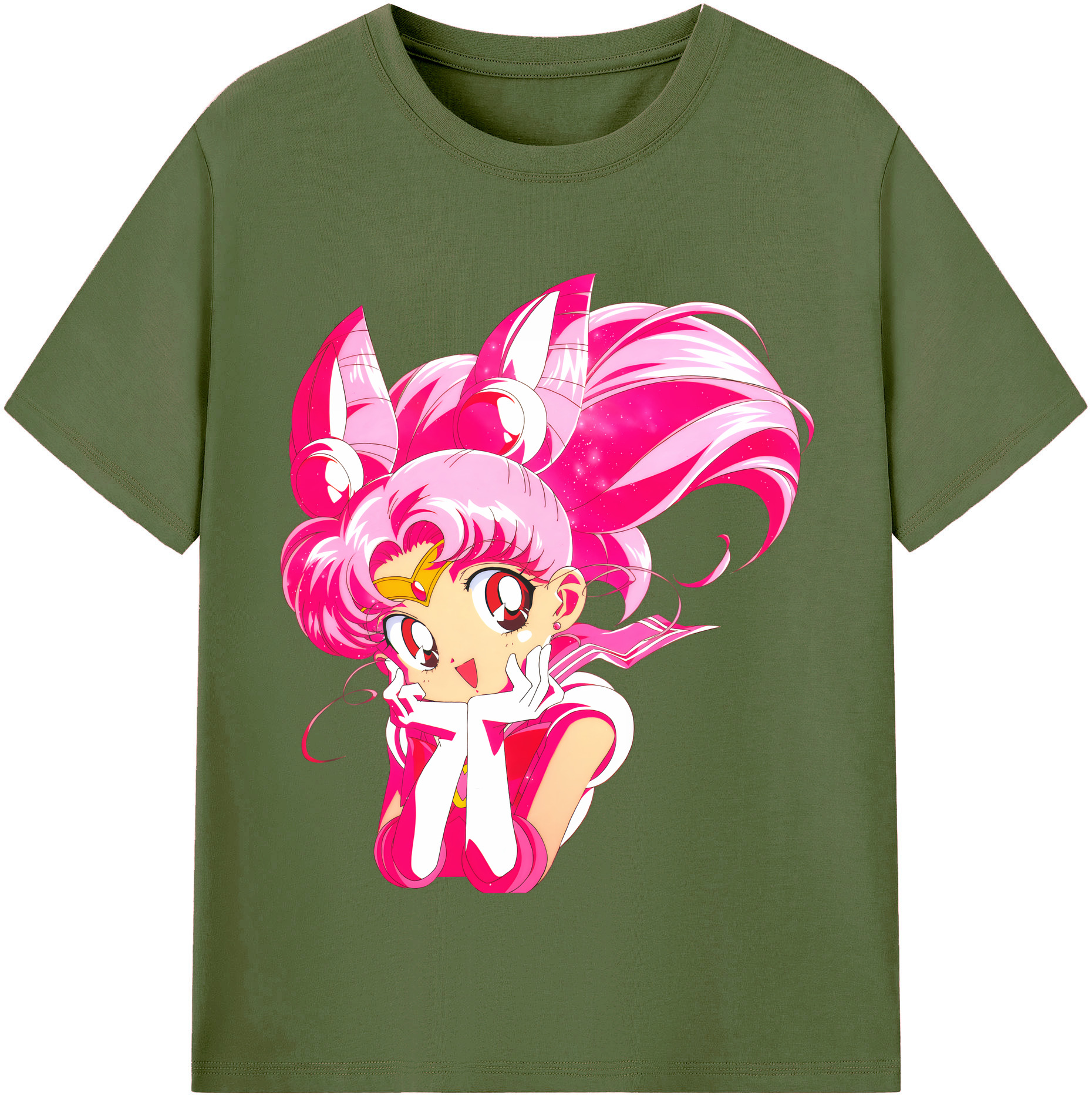 （画像用） 美少女戦士セーラームーン ちびうさ Sailor Moon Chibiusa Tsukino Usagi Small Lady Serenity 綿100％半袖Tシャツ（フロントプリント）